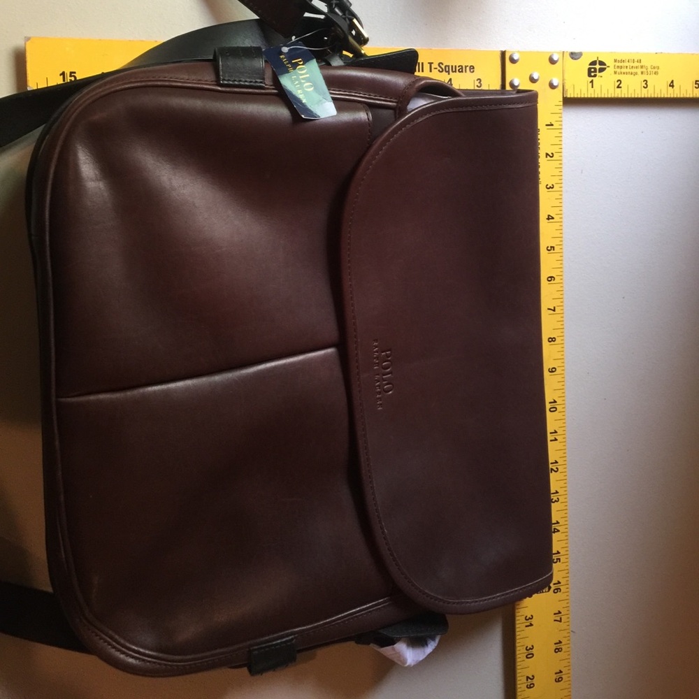 Polo Ralph Lauren Brown Leather Messenger Bag